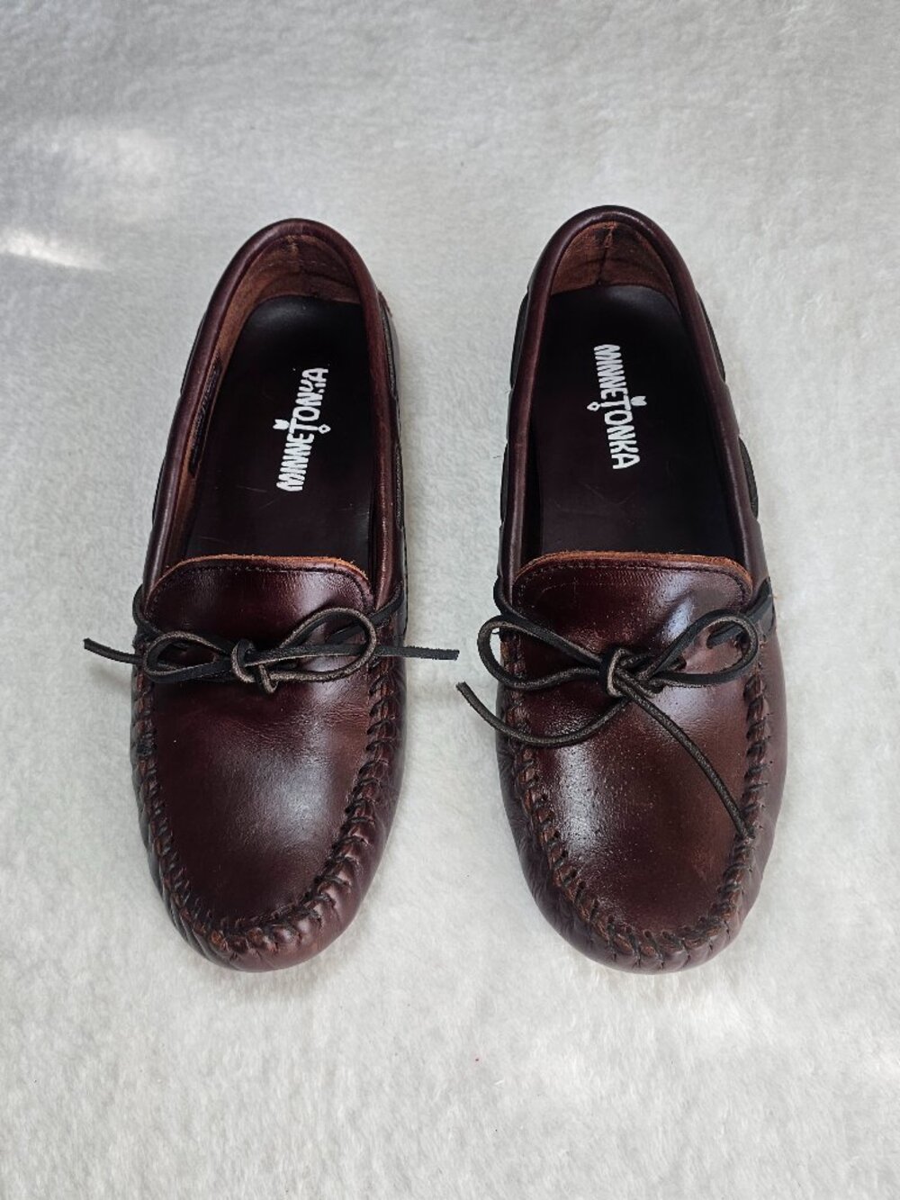 Dark brown Minnetonka Classic Driving Moccasins